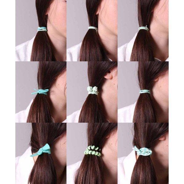 ヘアゴム セット 9個入り かわいい 大人っぽい アソート ヘアアクセサリー キッズ レディース 女の子 髪飾り ブラック 黒 グリーン ピンク 送料無料 Aタイプ | ブランド登録なし | 01