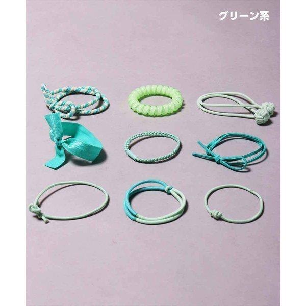 ヘアゴム セット 9個入り かわいい 大人っぽい アソート ヘアアクセサリー キッズ レディース 女の子 髪飾り ブラック 黒 グリーン ピンク 送料無料 Aタイプ | ブランド登録なし | 06