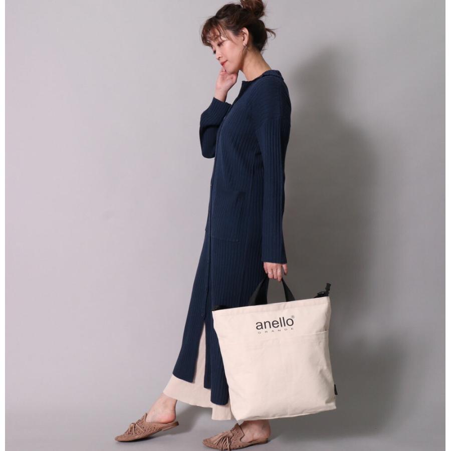 アネロ グランデ トートバッグ ショルダーバッグ レディース メンズ 2ウェイ anello コットン キャンバス ロゴ シンプル ベーシック 正規品 A4サイズ 3ポケット | anello GRANDE | 01