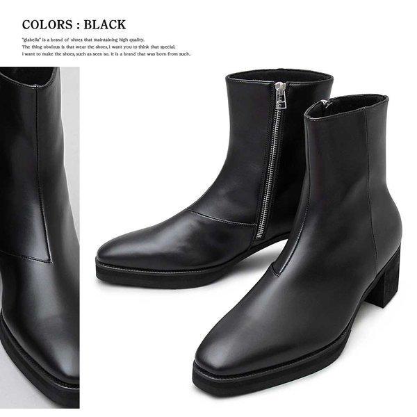 ヒールブーツ メンズブーツ サイドジップ ロングノーズ Glbb 190 Web Complete 通販 Yahoo ショッピング