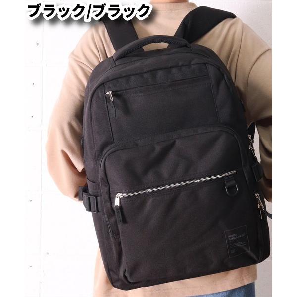 アネロ リュック メンズ レディース  anello 大容量 35リットル ナイロンキャンバス 撥水加工 シンプル ベーシック 正規品 通勤 通学 旅行 合宿 出張 PC収納 | anello GRANDE | 04
