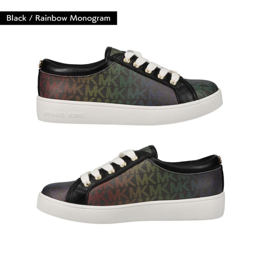 マイケルコース スニーカー Michael Kors 合皮 フェイクレザー ジュニア Jem Miracle Rainbow ジェム ミラクル レインボー モノグラム レースアップ ブラック 史上一番安い