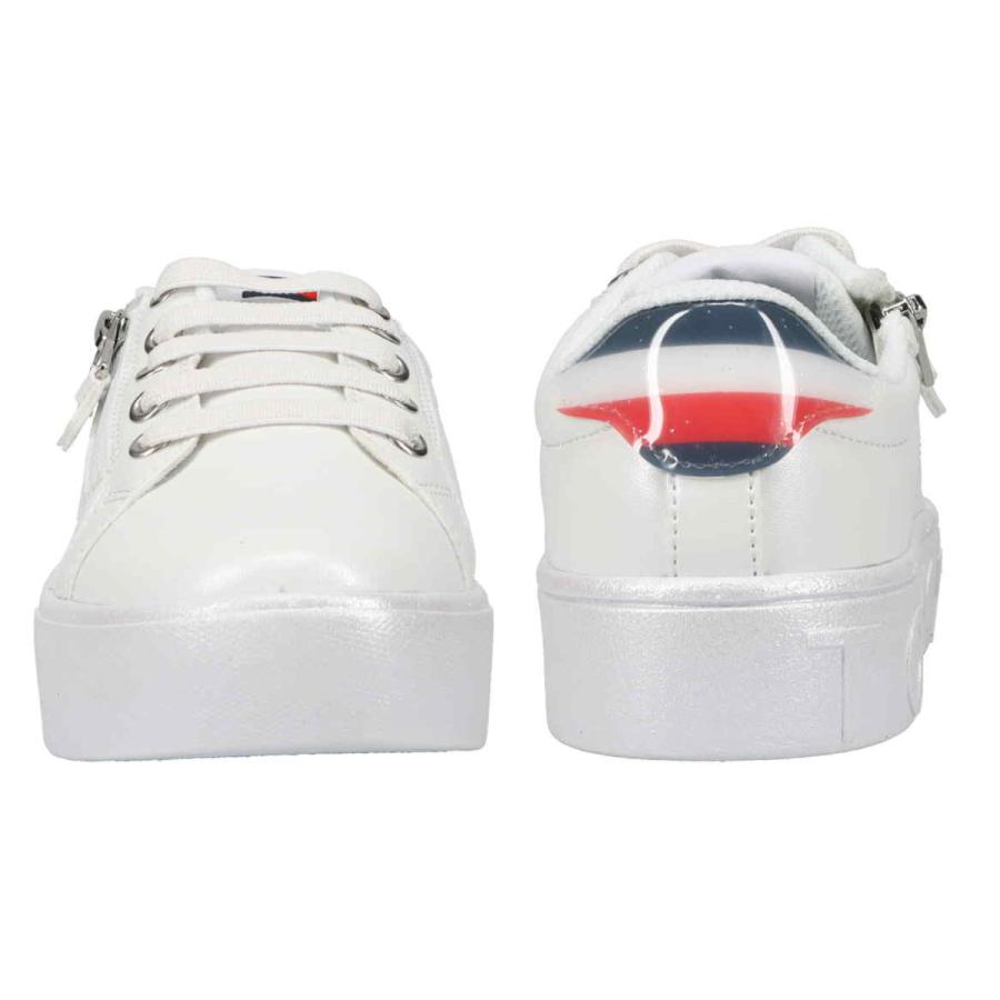 トミーヒルフィガー TOMMY HILFIGER スニーカー ジュニア企画サイズ  エバ プラットフォーム ジップ 18cm〜22cm ホワイトシルバー  合皮スニーカー | TOMMY HILFIGER | 03