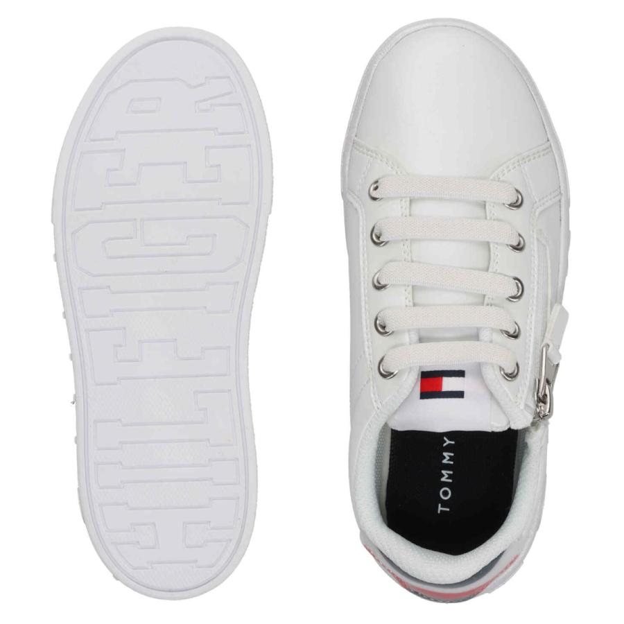 トミーヒルフィガー TOMMY HILFIGER スニーカー ジュニア企画サイズ  エバ プラットフォーム ジップ 18cm〜22cm ホワイトシルバー  合皮スニーカー | TOMMY HILFIGER | 04