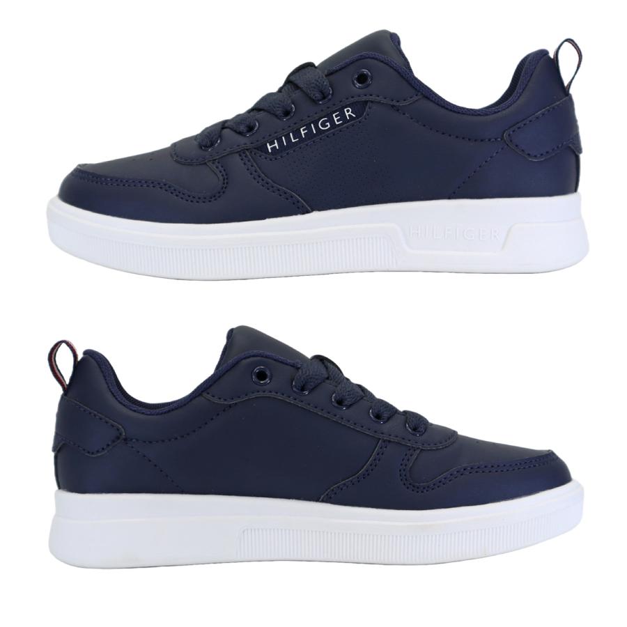 トミーヒルフィガー TOMMY HILFIGER スニーカー ジュニア企画サイズ  シンプル フェイクレザー 合皮 ネイビー ロゴ きれいめ | TOMMY HILFIGER | 02