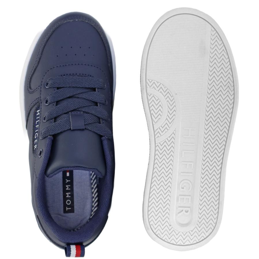 トミーヒルフィガー TOMMY HILFIGER スニーカー ジュニア企画サイズ  シンプル フェイクレザー 合皮 ネイビー ロゴ きれいめ | TOMMY HILFIGER | 04