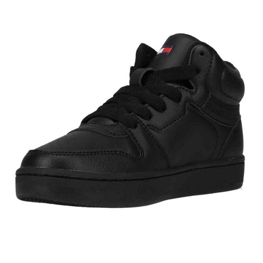 トミーヒルフィガー TOMMY HILFIGER スニーカー ジュニア企画サイズ   ザ ケイド ミッド ブラック フェイクレザー 合皮スニーカー CADE MID | TOMMY HILFIGER | 02
