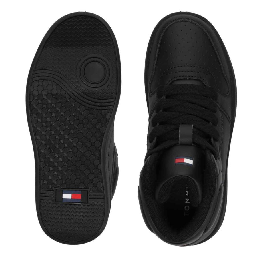 トミーヒルフィガー TOMMY HILFIGER スニーカー ジュニア企画サイズ   ザ ケイド ミッド ブラック フェイクレザー 合皮スニーカー CADE MID | TOMMY HILFIGER | 05