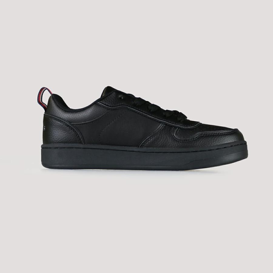 トミーヒルフィガー TOMMY HILFIGER スニーカー ジュニア企画サイズ  ケード コート ロー  ブラック フェイクレザー 合皮スニーカー | TOMMY HILFIGER | 02