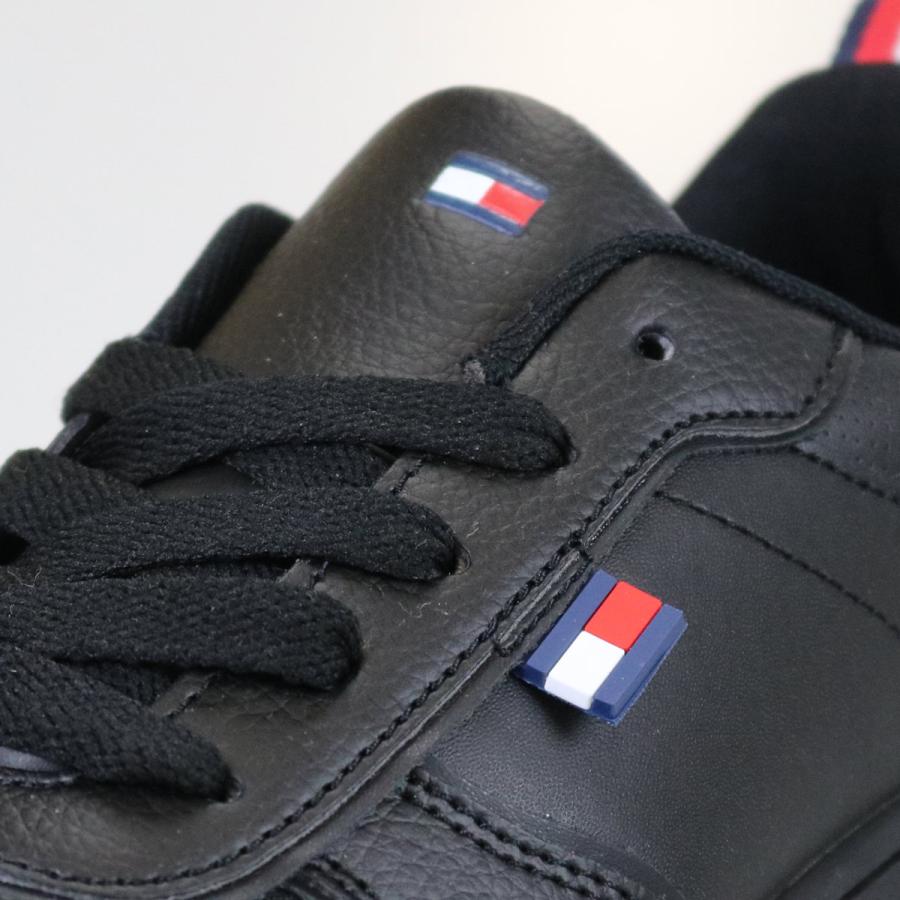 トミーヒルフィガー TOMMY HILFIGER スニーカー ジュニア企画サイズ  ケード コート ロー  ブラック フェイクレザー 合皮スニーカー | TOMMY HILFIGER | 06