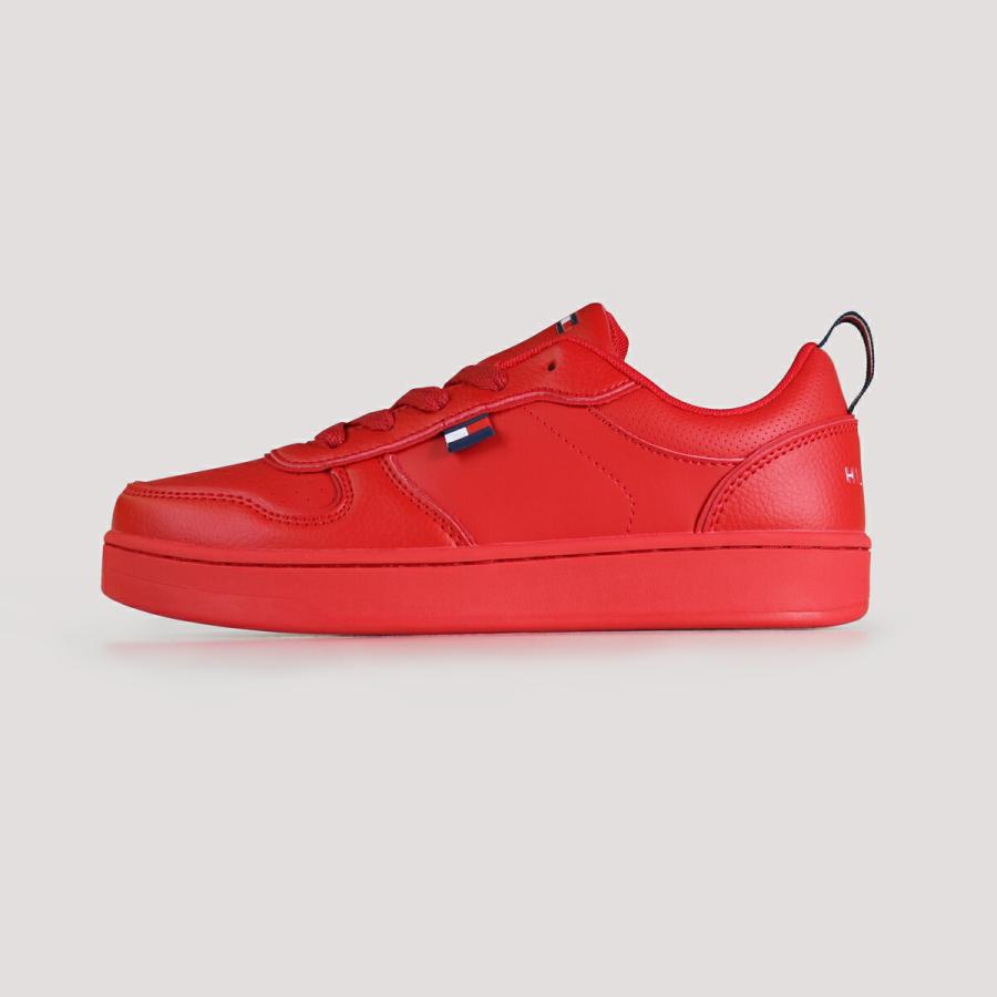 トミーヒルフィガー TOMMY HILFIGER スニーカー ジュニア企画サイズ  ケード コート ロー  レッド フェイクレザー 合皮スニーカー | TOMMY HILFIGER | 01