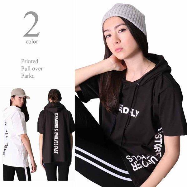 パーカー Tシャツ レディス 半袖 プルパーカー Tパーカー かぶりパーカー プリント ビッグシルエット ビッグサイズ ゆったりサイズ オーバーサイズ Yb 152 Web Complete 通販 Yahoo ショッピング