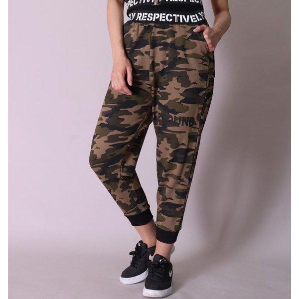 ジョガーパンツ スウェットパンツ レディース ダンス ジム ワンマイルウェア アンクル丈 セットアップ可能 ロゴ ブラック カモフラ | ブランド登録なし | 01