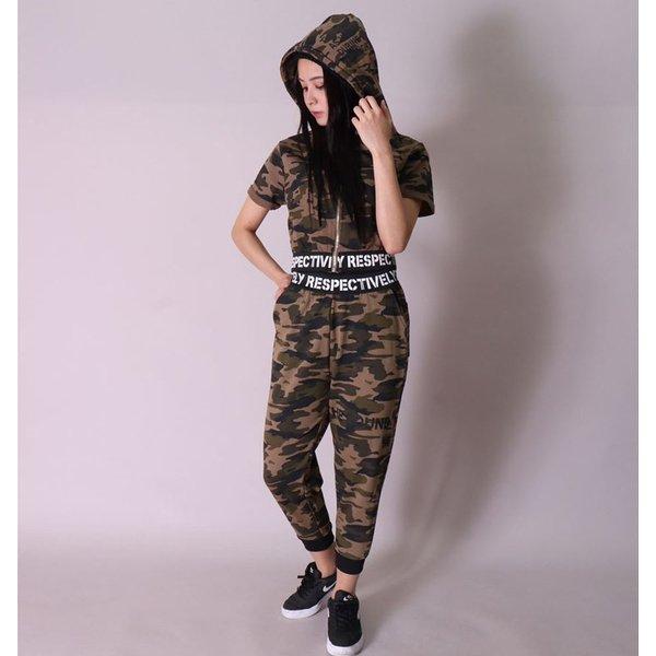 ジョガーパンツ スウェットパンツ レディース ダンス ジム ワンマイルウェア アンクル丈 セットアップ可能 ロゴ ブラック カモフラ | ブランド登録なし | 06