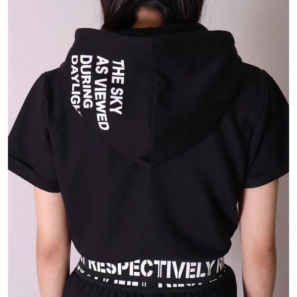 パーカー ジップアップ レディース  ショート丈 ミニ裏毛  スウェットパーカー  セットアップ可能 ロゴ ダンス | ブランド登録なし | 06