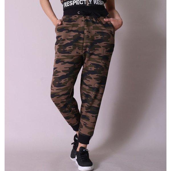 ジョガーパンツ スウェットパンツ レディース ダンス ジム ワンマイルウェア アンクル丈 セットアップ可能 ロゴ ブラック カモフラ | ブランド登録なし | 01