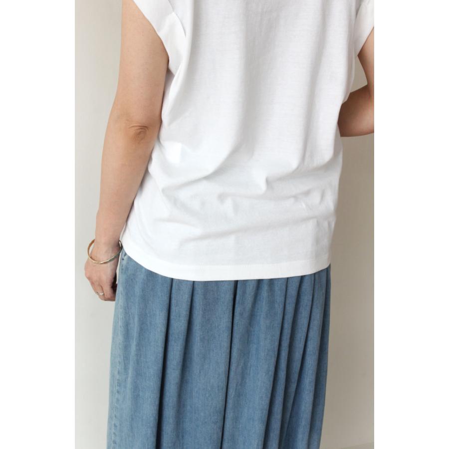 PASSIONE パシオーネ（PASSIONE）フレンチスリーブロゴTシャツ／オフ