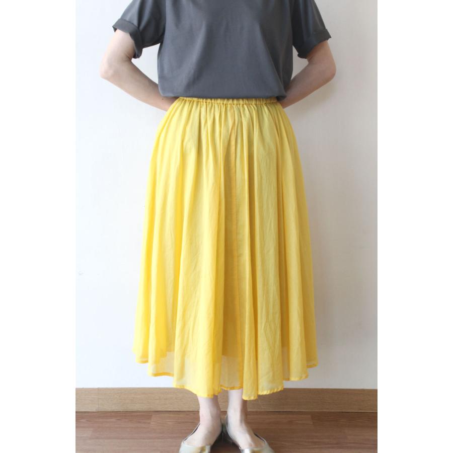 ディニテコリエ(Dignite Collier）コットンギャザースカート／イエロー  