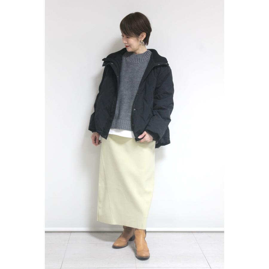 DONA MARIE　格子柄フレアダウンジャケット 格子柄フレアダウンジャケット ブラック