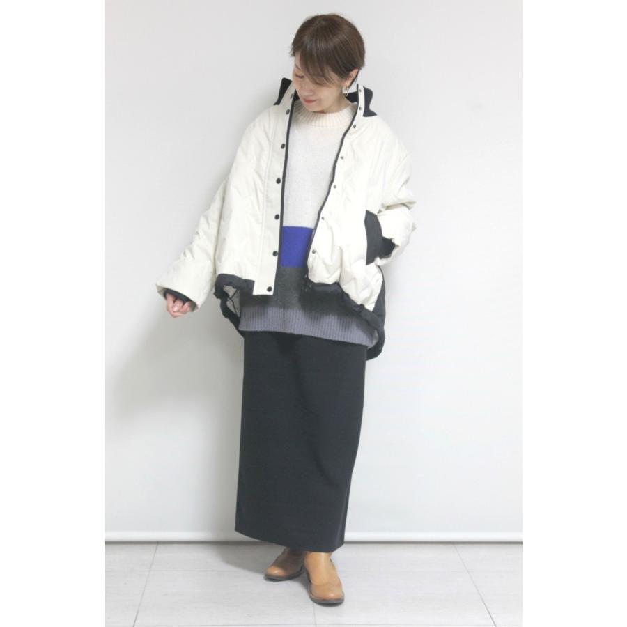 DONA MARIE　格子柄フレアダウンジャケット ドナマリ―（DONA MARIE）格子柄フレアダウンジャケット／ アイボリー