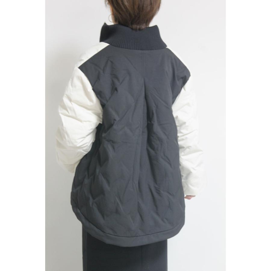 ドナマリ―（DONA MARIE）格子柄フレアダウンジャケット／ アイボリー