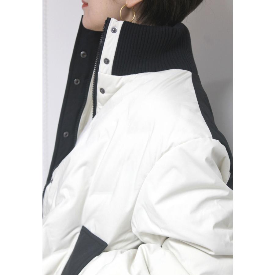 ドナマリ―（DONA MARIE）格子柄フレアダウンジャケット／ アイボリー