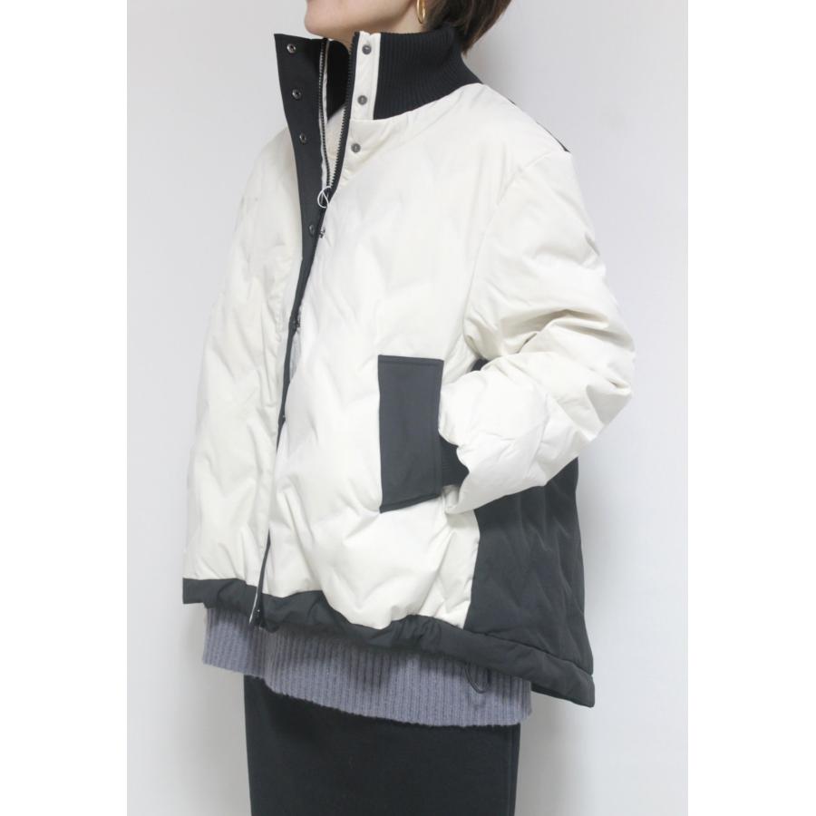 ドナマリ―（DONA MARIE）格子柄フレアダウンジャケット／ アイボリー