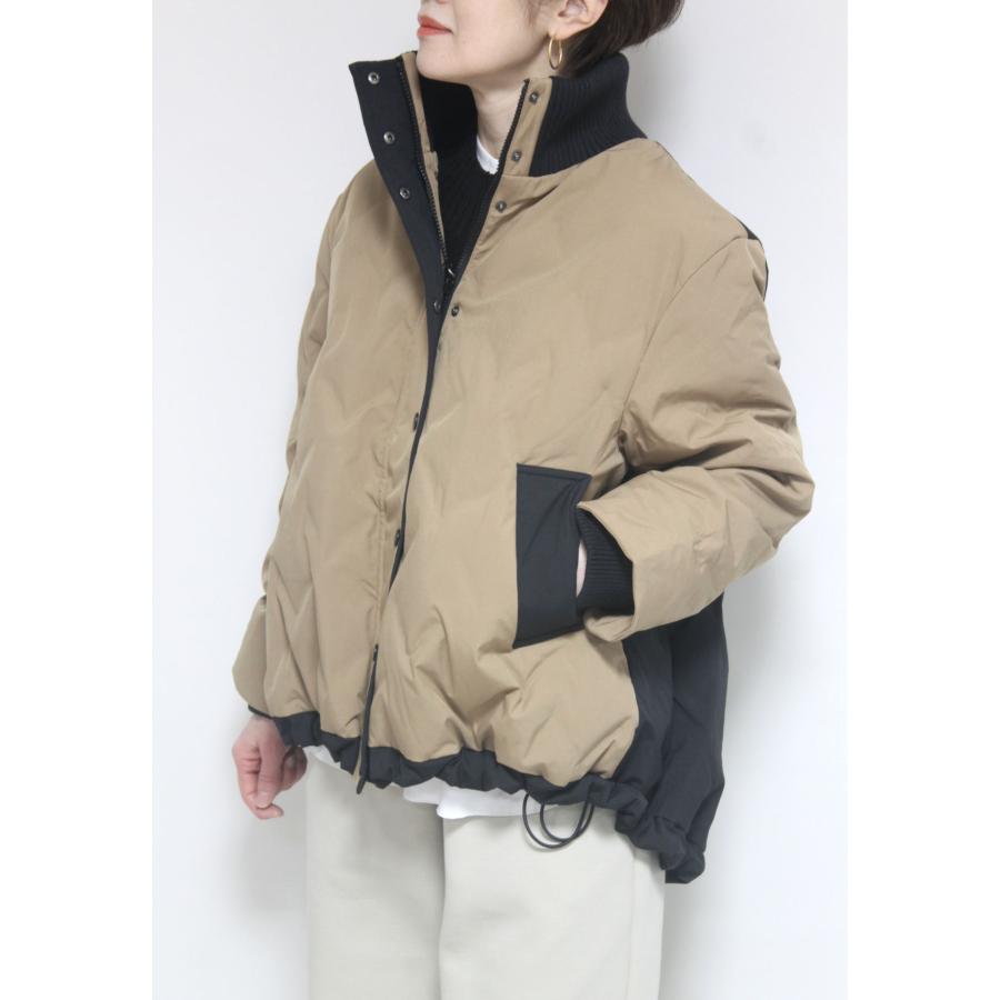 ドナマリ―（DONA MARIE）格子柄フレアダウンジャケット／ モカ×フ