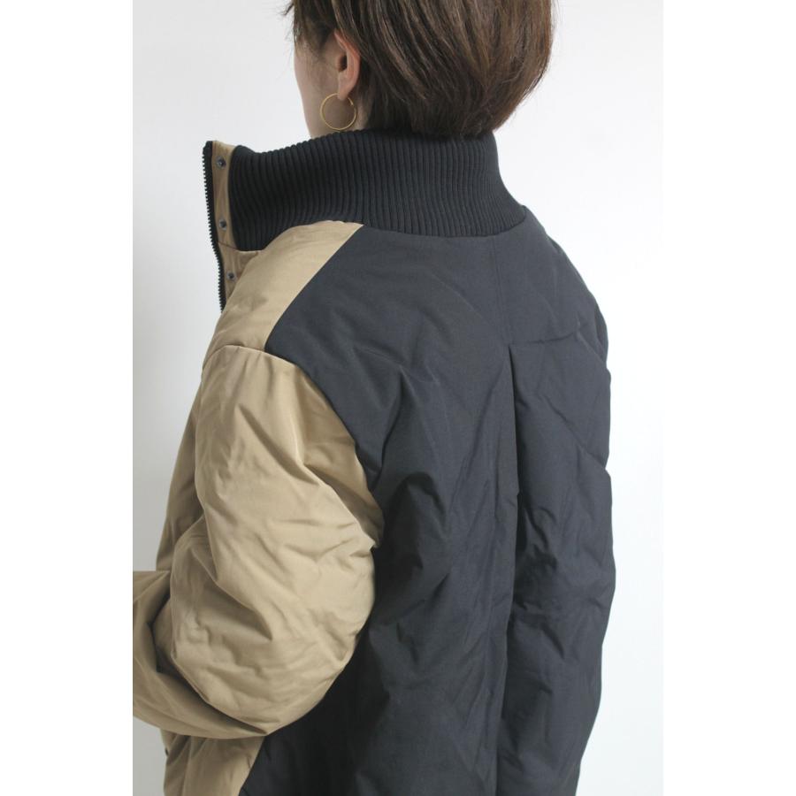 ドナマリ―（DONA MARIE）格子柄フレアダウンジャケット／ モカ×フ