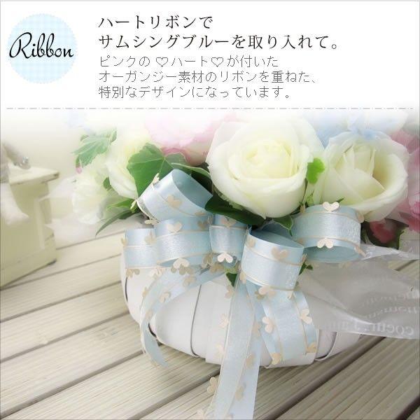 バルーンフラワー 結婚祝い ハートウェディング 白バラ アレンジ  