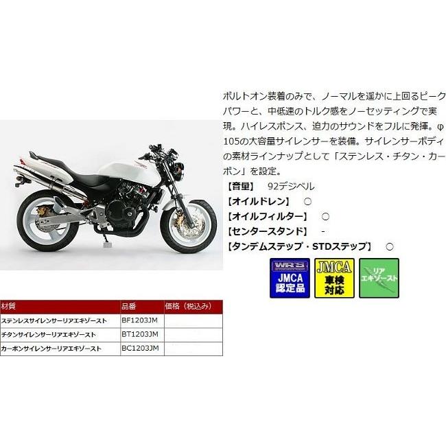 WR’S ダブルアールズ リアエキゾースト スリップオンマフラー サイレンサー：チタン ホーネット250 HONDA ホンダ｜webike02｜02