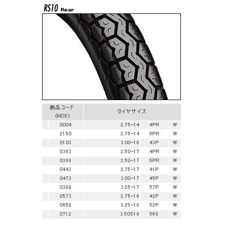 BRIDGESTONE ブリヂストン Rear Safety RS10 【2.75-14 6PR W】 リア セーフティ タイヤ HONDA ホンダ YAMAHA ヤマハ SUZUKI スズキ オンロードタイヤ | BRIDGESTONE | 02