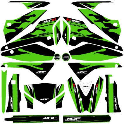 MDF エムディーエフ 車種別グラフィックデカールキット D-TRA Xファイア ■コンプリートデカール（フルセット） DトラッカーX KAWASAKI カワサキ 外装 | MDF