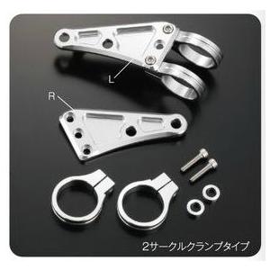 POSH Faith ポッシュ フェイス マシンドロングヘッドライトステー タイプ：3サークルクランクタイプ / カラー：シルバー サイズ：Φ41mm ヘッドライト 灯火類
