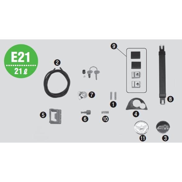 GIVI ジビ 【補修部品】ハンドルマウントパーツ [Z606] E21 その他サイドバッグオプション・補修部品 車体用バッグ・ケース | GIVI