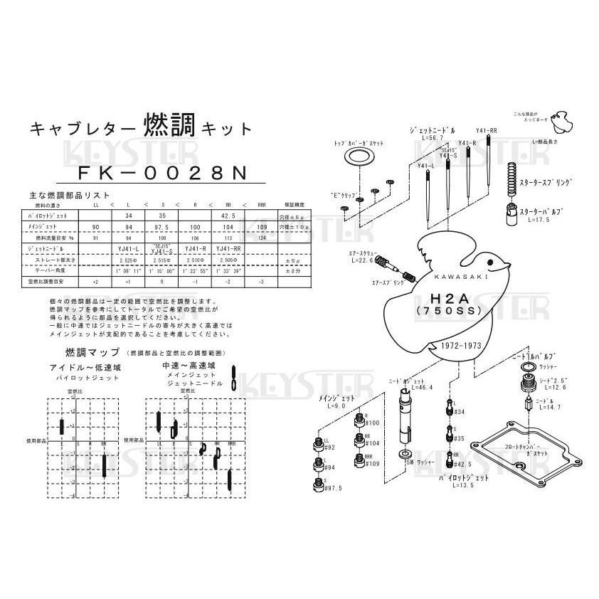 KEYSTER キースター キャブレター燃調キット 750SS マッハIV (H2) KAWASAKI カワサキ｜webike02｜04