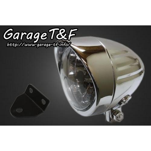 Garage T\u0026F ガレージ 4インチプレーンライト＆ライトステーキット タイプC SR400 YAMAHA ヤマハ ヘッドライト 灯火類 電装系
