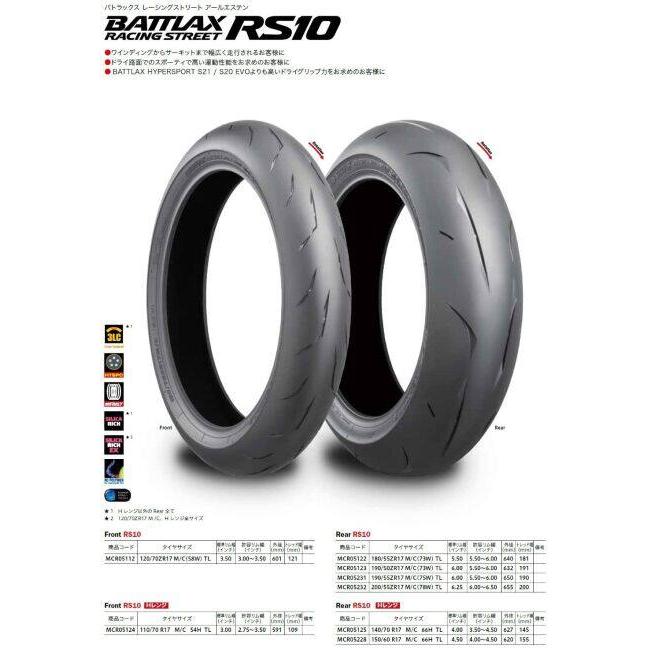 レーシングバトラックスR11フロント 110/70-17 250クラスにB