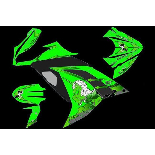 plot - PLOT プロト デカールキット ユニ唐きび 色合い：緑であること Ninja250 [ニンジャ250 ] KAWASAKI カワサキ ステッカー・デカール 飾り付け