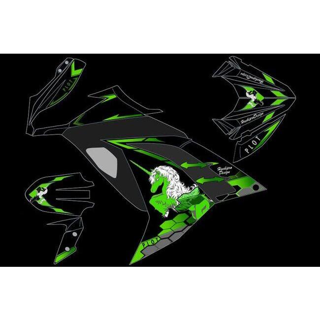 plot - PLOT プロト デカールキット ユニ唐きび 色合い：緑であること Ninja250 [ニンジャ250 ] KAWASAKI カワサキ ステッカー・デカール 飾り付け