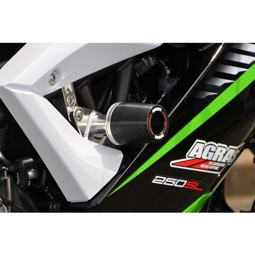 AGRAS アグラス レーシングスライダー ロゴ：有り / ジュラコンカラー：ホワイト ニンジャ250SL KAWASAKI カワサキ エンジンスライダー・フレームスライダー_3