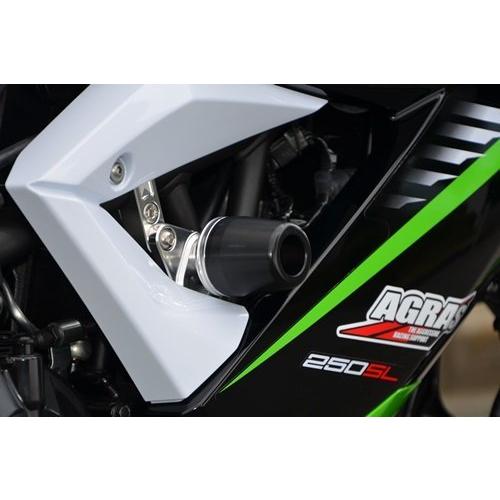 AGRAS アグラス レーシングスライダー ロゴ：無し / ジュラコンカラー：ホワイト ニンジャ250SL KAWASAKI カワサキ エンジンスライダー・フレームスライダー_1