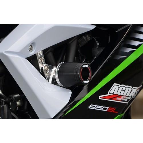 AGRAS アグラス レーシングスライダー ロゴ：無し / ジュラコンカラー：ホワイト ニンジャ250SL KAWASAKI カワサキ エンジンスライダー・フレームスライダー_3