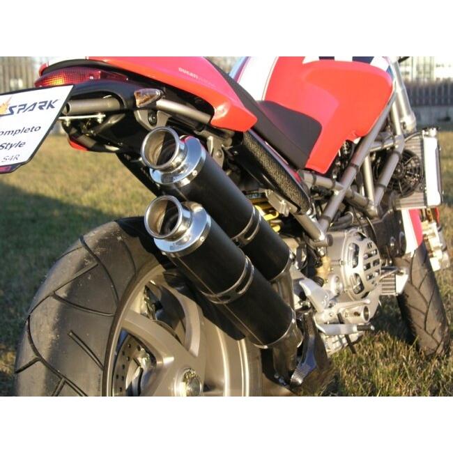 SPARK EXHAUST スパーク マフラー ROUND スリップオンマフラー 2本出し タイプ：キャタライザー付き Monster S4R (07-08) S4RS (06-08) DUCATI ドゥカティ_4