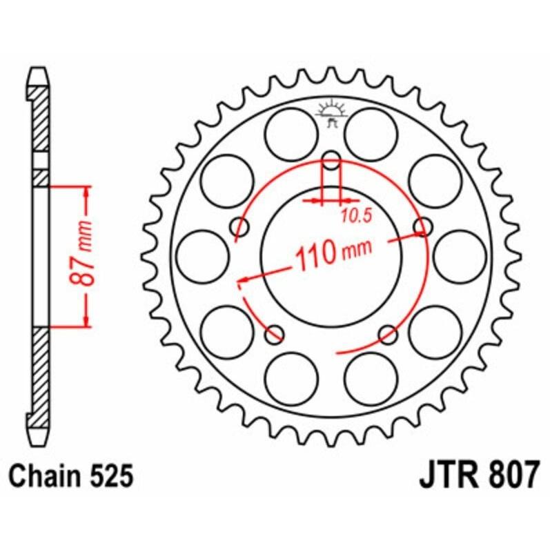 JT SPROCKETS JT SPROCKETSJTスプロケット Steel Standard Rear Sprocket 807