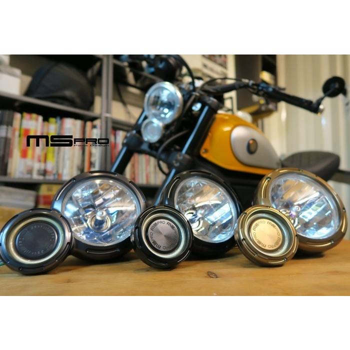 MSPRO エムエスプロ 8タイプヘッドライト (SCRAMBLER) Headlights Body color：Black / COBAperture color：White light H4 Lamp Specifications：Yellow_4