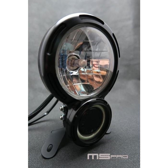 MSPRO エムエスプロ 8タイプヘッドライト Headlights Body color：Sliver / COBAperture color：Blue light H4 Lamp Specifications：Yellow ヘッドライト