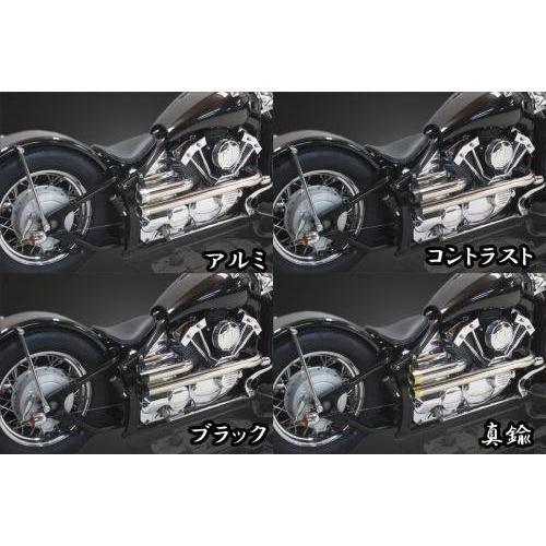 Garage T\u0026F ガレージ ショットガンマフラー マフラーエンド付き(ブラック) ドラッグスター400 ドラッグスター400クラシック YAMAHA ヤマハ マフラーの画像
