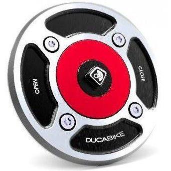 DUCABIKE (DBK) ドゥカバイク (ディービーケー) フューエルタンクキャップ カラー：ブラック／レッド DUCATI ドゥカティ ガソリンタンクキャップ タンク関連 | DUCABIKE