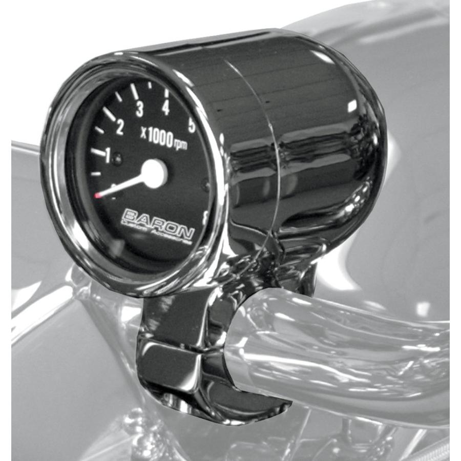 BARON バロン タコメーター 3” ブラック 1” バー 【TACHOMETER 3”BLK 1”BAR [2211-0049]】 メーター・インジケーター関係 電装系